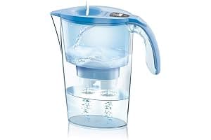 Jarra filtrante de agua LAICA Stream line (Edición en color) y 1 cartucho de filtro de agua Bi-Flux para 30 días - Tapa de llenado rápido, 2,3 L de capacidad total, 1,2 L de agua filtrada LAVANDA