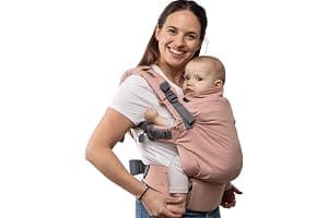 Boba X Mochila Portabebés Ergonómica - Ajustable de Bebé Recién Nacido a Niño - 2 en 1: Portabebé Delantero y Mochila de Porteo a la Espalda con Tirantes Cruzados (3-20 kg) - Bloom