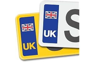 Car Number Plate Vinyl Stickers - Durable UK Union Jack Flag and United Kingdom EU Design - Ideal UK Car Stickers for European Travel - Weather-Resistant, Easy-to-Apply Decals