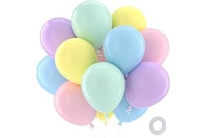 QIFU Pastel Balloons 100 Pack Party Latex Balloon - 12 Inch Rainbow Balloon Macaron Pink Yellow Purple Green Blue Balloons For Kids Girl Birthday Party Decorations Princess Engagement Baby Shower