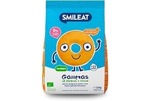 Smileat - Galletas de Espelta y Fruta para Peques 10+ meses - Sin Azúcar Añadido, Con Aceite de Oliva Virgen Extra- Perfectas Como Snack o Merienda - 220g