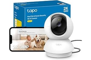 Tapo C210 2K 3MP Pan/Tilt Indoor Camera House Security Camera, WiFi Camera, No Monthly Fee, AI Detection, Dog Puppy Camera, Baby Camera Monitor, 360° View, Night Vision, Works with Alexa & Google