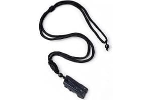 YIPFEN 1 Pcs Colgante de piedra preciosa auténtica con cordón de algodón, cadena de turmalina negra natural, collar de piedra turmalina negra, piedras curativas, regalo para hombres (Negro)