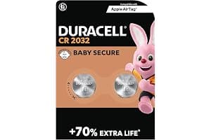 Duracell CR2032 Lithium Coin Batteries 3V (2 Pack) - Up to 70% Extra Life* - Baby Secure Technology – Recommended for use in Apple AirTag - Use in Key Fobs, Home Devices, Fitness, Medical Accessories