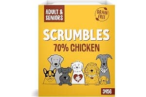 Scrumbles Natural Wet Dog Food, Grain Free Recipe with 70% Chicken and Slippery Elm, 7x 395g,package may vary