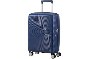 American Tourister Soundbox - Spinner S Expandible Maleta de Cabina, 55 cm, 35.5/41 L, Azul (Midnight Navy)