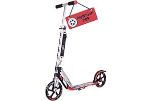 HUDORA BigWheel Scooter 205 I Scooter Robusto de Aluminio I Scooter Urbano Regulable en Altura y Plegable I Scooter para niños y Adultos de hasta 100 kg I Scooter a Pedales con Pata de Cabra