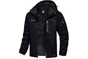GEMYSE Chaqueta de Esquí Impermeable de Montaña para Hombre Abrigo de Invierno al Aire Libre de Lana a Prueba de Viento con Capucha