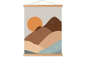 Benjia A3 Poster Frame Frames, Magnetic Light Wood Wooden Poster Hangers Hanger Hanging Kit for Canvas Artwork Art Print (30cm / 11.8", Teak)