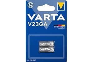 Varta Pila de botón alcalina de 12 V Electronics V23GA, pilas de botón en un blíster original de 2 unidades, plateado
