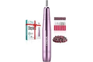 COSLUS C40 Electric Nail Drill, Nail Files for Gel Acrylic Nature Nails, Adjustable Speed 0-20000RPM, Portable Manicure Pedicure Set with 6 Drill Bits 31 Sanding Bands, E File Beginner Girl Women Mum