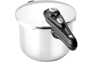 BRA Vitesse Olla Express de 9 Litros, Fabricada en Acero Inoxidable 18/10, Con 2 Programas de Cocción y Sistema de Bloqueo de Apertura, Aptas para Todo Tipo de Cocinas