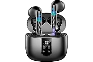 Wireless Earbuds, Bluetooth 5.4 Headphones in Ear NEW Wireless Earphones with 4 ENC Mic, Mini Ear buds with HiFi Stereo Deep Bass, 56H Playtime Dual LED Display, Bluetooth Earbud IP7 Waterproof USB-C