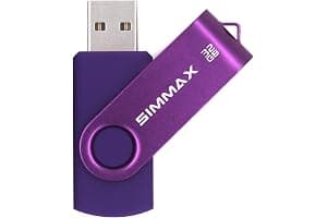 SIMMAX 32GB Memory Stick USB 2.0 Flash Drives Swivel Thumb Drive Pen Drive (32GB Purple)