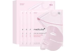 medicube Salmon DNA PDRN pink collagen jelly gel mask | overnight face mask for glass glow skin- elasticity, hydrating, firming and moisturising | korean skincare, 28g, 4ea