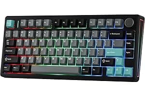 EPOMAKER TH80 V2 75% Kabellose Mechanische Gaming-Tastatur, 8000mAh&2,4G/BT, Hot-Swap, Mac Modifier, RGB, Programmierbare Tasten & Knopf, Creamy Tastatur für Mac/PC (Schwarz, Creamy Jade)