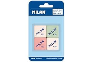Goma de borrar milan 430 blister , 4 Unidades ( Paquete de 1)