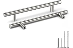 goldenwarm LS201BSS160 15 tiradores de acero inoxidable, distancia entre orificios, 160 mm, tiradores de barra para armario, cajones, puertas y cocina