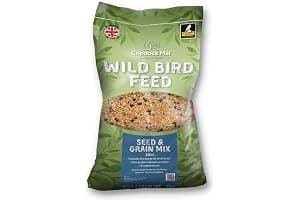 Copdock Mill Wild Bird Seed & Grain Mix 20kg Bag All Year Round High Energy Wild Bird Food 100% Natural Ingredients Including Sunflower Seeds and Peanuts