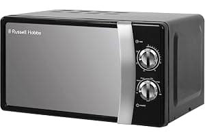 Russell Hobbs RHMM701B 17 Litre 700 W Black Solo Manual Microwave With 5 Power Levels, Ringer & Timer, Defrost Setting, Easy Clean