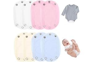 8 PCS Alargador Body Bebe Extensor Body Bebe para Recién Nacidos Ajustable Extensores Mono para Bebé Extensión Body BotóN A PresióN Extensible Longitud Ajustable Adecuado Botones a PresióN de Metal