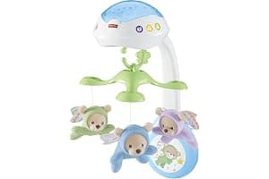 Fisher-Price Móvil Ositos Voladores - Producto para Bebés - 3 Opciones de Sonido - Con 3 Ositos - Control Remoto - Regalo para Bebés de 0+ Meses - CDN41