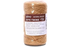 ARVO Natural Jute Twine, 50 m / 164 ft – 2 mm 3-ply Rustic Brown Garden Twine String for Crafts, Floristry, Gift Wrapping & P