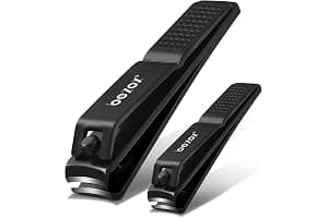 BEZOX Well-Made Nail Clipper Set 2 Pcs, Wide Jaw Opening Nail Clipper for Fingernail and Toenail, Premium Stainless Steel Sharp Sturdy Finger Nail Clipper