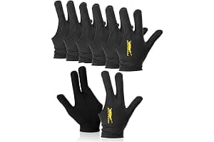 KGDUYC 8 pcs Guantes de Billar con 3 Dedos, Unisex, elásticos, para Accesorios de Billar