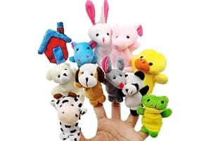 JZK 11 Marionetas Dedo Animales Dedos títeres Animal Juguetes pequeños Juguetes de Peluche para niños favores Partido Fiesta cumpleaños Rellenos Bolsas Regalo