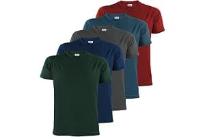 ALPIDEX T-Shirt Camisetas Hombre Pack de 5 Cuello Redondo 100% Algodón Unicolor Corta Shirt Men Camisa de Manga Casual S M L XL XXL 3XL 4XL 5XL