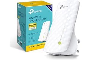 TP-Link RE220 WiFi Extender Booster, Dual-Band AC750 Mbps Range Extender Repeater with Ethernet Port, Connect Wired Devices, Works as a Wireless Adapter, Connect up to 32 Devices,Simple Two-Step Setup