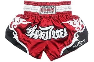 FLUORY Muay Thai Shorts, MMA Fight Shorts Ropa de Entrenamiento Jaula Lucha Grappling Artes Marciales Kickboxing Shorts Ropa