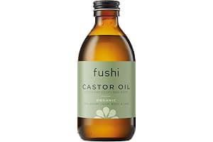 Fushi Organic Castor Oil 250ml Glass Bottle 100% Pure Cold & Fresh-Pressed For Dry Skin & Hair Growth, Eyelashes & Eyebrows Hexane Free Natural Food-grade Sustainably Sourced
