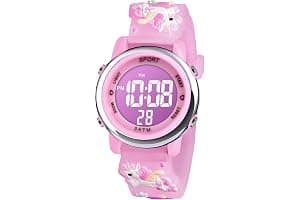 Vicloon Reloj Digital para Niños Niña, Luz Intermitente LED de 7 Colores Reloj de Pulsera Niña Multifunción, Reloj Unicornio Niña, Relojes Niñas Niños Digital para Niños de 3 a 12 años