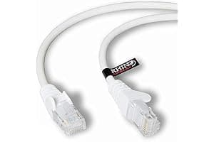 rhinocables CAT 6 High-Speed Gigabit Ethernet Cable - Patch Network Lead for LAN| Snagless UTP With LSZH Jacket | RJ45 Connector - Internet, Router, Modem, Smart TV, PC & More (2m, White, Pack of 1)