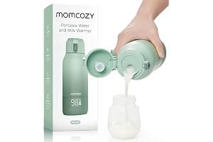 Momcozy Portable Bottle Warmer for Travel – Dual Heating Modes for Breast Milk & Water, Portable Milk Warmer with Fast Heating & Long Battery Life, 500ml Large Capacity to Meet Your All-Day Needs