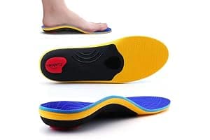 VALSOLE Plantillas ortopédicas para mujeres y hombres Soporte de pie alto Plantillas de zapatos funcionales suaves Inserto para pies planos, dolor de pie, fascitis plantar (Azul, 43-44 EU 28cm)