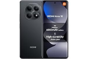 XIAOMI Redmi Note 15, Smartphone 8+256 GB, Massive 6000mAh Battery, Water Resistance, 108MP Super-clear Camera, 6.77" FHD+ Display, Black, Warranty 2 years, Charger Not Included