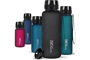 720°DGREE Botella uberBottle + colador – 350 ml, 500 ml, 650 ml, 1000 ml, 1,5 l, 2 l – Sin BPA – Botella de agua para deportes, escuela, niños, fitness, gimnasio, bicicleta, exterior – ligera