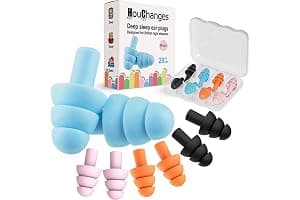 Ear Plugs for Sleep Soft Silicone Reusable, Earplugs for Sleeping Noise Cancelling(4Pairs) Multicoloured
