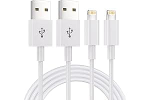 2Pack 1.8M iPhone Charger Cable [Apple MFi Certified] Lightning to USB Cable Lead 6 Foot, 2.4A Fast Charging Cable for iPhone 14 13 12 11 Pro Max XS XR X 8 7 6 Plus 5, iPad and iPod