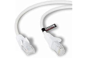 rhinocables CAT 6 High-Speed Gigabit Ethernet Cable - Patch Network Lead for LAN| Snagless UTP With LSZH Jacket | RJ45 Connector - Internet, Router, Modem, Smart TV, PC & More (3m, White, Pack of 1)