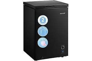 COMFEE' RCC102BL2UK(E) 99L Freestanding Chest Freezer, Refrigeration and Freezer Conversion, Inverter Compressor, 4 Star Freezer Rating, Quiet 38dB, Suitable for Outbuildings & Garages, Black