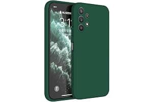 Topme Funda para Samsung Galaxy A32 4G (6.4" Inches) Carcasa Caja Case Estuche, Funda Protectora de Piel de Silicona TPU - Verde Oscuro