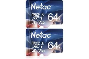 Netac 2 Paquetes 64 GB Tarjeta de Memoria Micro SD A1 U3 C10 V30 UHS-I Velocidad hasta 100/30 MB/S para Teléfono, Videocámara, Switch, Tableta