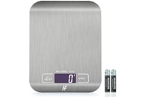 HomeFashion 5kg 1g 11lb Digital Kitchen Scales Food Scale with stainless steel Platform Electronic Cooking Backlit LCD Display Multifunction for Home and Office Use