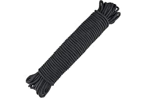G2PLUS Cuerda 30 m x 6 mm Cuerda de Polipropileno Negro Cuerda de Amarre Cuerda de Nailon Multifuncional Carga de Rotura: 260 kg