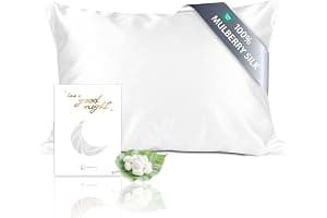 townssilk Funda de almohada reversible de 100 % seda de morera pura de 19 mommes, para la salud del cabello y la piel, 40 x 70 cm, con cremallera oculta, 600 hilos, blanco