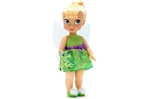 Disney Store: muñeca niña coleccionable de Campanilla (colección Animators), Peter Pan, 39 cm, pelo enraizado y traje realistas, peluche del cocodrilo Tic Tac en raso acolchado, para mayores de 3 años